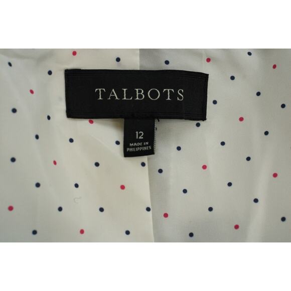 Talbots Blazer Womens 12 Gray Herringbone 2 Button Notch Lapel Formal Jacket - Picture 9 of 12